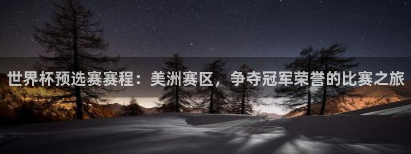 2026世预赛全部赛程：世界杯预选赛赛程：美洲赛区，争夺冠军荣誉的比赛之旅